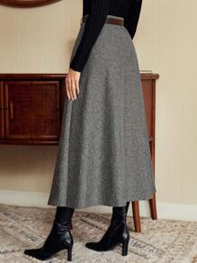 Vintamour Saia Vintage Elegante de Cintura Alta com Bolsos para Mulheres, Saia Flare Solta, Roupas Casuais/de Trabalho de Inverno para Mulheres, Roupas de Inverno para Mulheres no Dia de Ação de Graças, Roupas de Natal para Mulheres, Saia de Natal para Mulheres, Saia de Festa de Natal, Saia de Natal, Roupas de Natal, Saia de Réveillon, Saia de Ação de Graças, Saia de Férias, Saia de Inverno