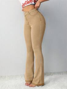 SHEIN Tall Women's Jeans Sexy Low Rise Skinny Stretch Flared Jeans