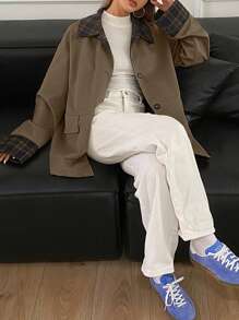 DAZY 新款秋季女士拼接常规休闲夹克外套