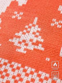 Manfinity EZcore Men's Casual Christmas Reindeer & Geometric Pattern Sweater, Autumn/Winter - Orange - View 7