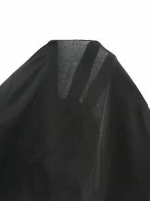 SHEIN SXY 垂領側抽繩露背交叉緞面吊帶緊身連衣裙 - 黑色 - 查看 6