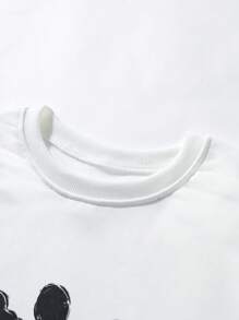 Claim Dot 男士卡通人物印花圆领长袖休闲套头衫，秋冬白色图案运动衫，适合朋友、丈夫、男朋友的礼物 - 白色 - 查看 5