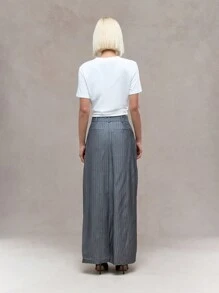 MISSGUIDED Tailored Pinstripe Maxi Skirt With Back Slit