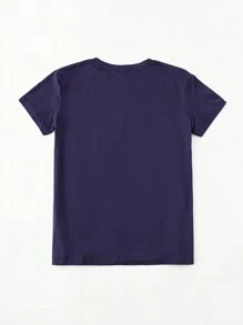 Chiquease 圣诞骷髅圣诞帽咖啡和雪花印花圆领短袖 T 恤女式图案 T 恤女式上衣 - 藏蓝色 - 查看 2