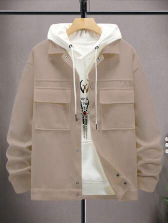 Manfinity Roughcore Kurtka męska z kieszeniami z patkami i guzikami z przodu