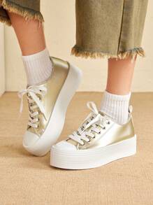 CUCCOO EASI Zapatillas de mujer de unicolor con diseño sencillo y casual, zapatillas de deporte para mujer, para el Día de San Valentín