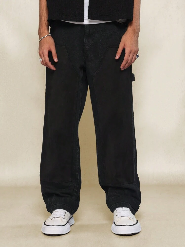 Denim de Carpinteiro com Painel de Camurça