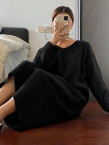 DAZY Women Knitted Sweater Dress, Casual And Fashion For Daily Wear,Fall Women Clothes