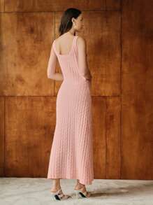 MOTF PREMIUM VESTIDO DE PUNTO CABLE CON FALSAS PERLAS - Rosa - Ver 6