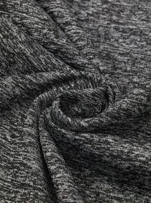 SHEIN Maternity Solid Color Adjustable Waist Casual Leggings - Grey - View 3