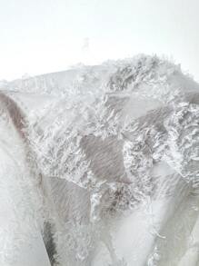 SHEIN VCAY Women's Solid Color V-Neck Loose Long Sleeve Woven Blouse