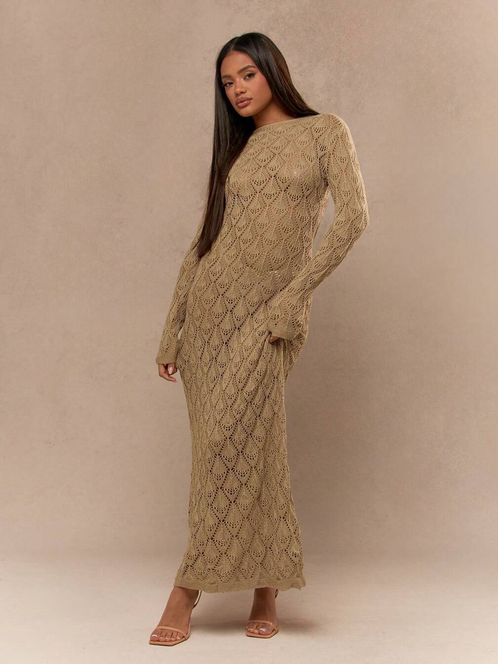 floor length sweater dress Women's Jade Midi | Black day comfort Beige Turtleneck Sweater Dress Plus