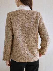 DAZY Chaqueta holgada regular de mujer con dobladillo deshilachado de unicolor, ropa de otoño