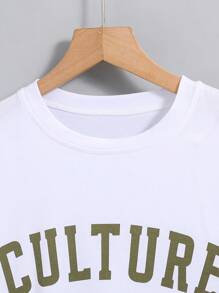 SHEIN Teen Boy Cool Vest, Short Sleeve T-Shirt & Cargo Pants Three-Piece Set - Army Green - View 7