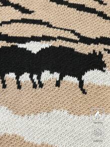 Manfinity EZcore 男士简约休闲开衫，日常穿着图案落肩外出厚开衫休闲牛色块开衫，适合丈夫、男朋友的礼物