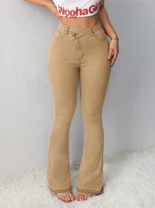 SHEIN Tall Women's Jeans Sexy Low Rise Skinny Stretch Flared Jeans
