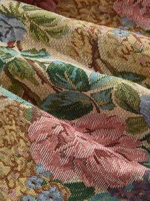 SHEIN MOD 女士复古花卉印花长袖二合一连衣裙、文艺复兴时期连衣裙、返校节连衣裙、秋季连衣裙 - 藍色 - 查看 4