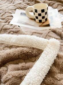 1 pieza Manta de doble capa con patrón de rombos clásico, manta de tiro cálida y cómoda para sofá, adecuada para uso diario en cama, habitación, sala de estar, dormitorio, oficina, camping, (Púrpura/Café), Decoración de otoño, Decoración de otoño, Decoración de habitación