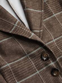 Sweetra Conjunto elegante de 2 piezas de talla grande con top sin mangas con botones y estampado de tartán, y falda