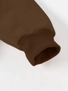 Christmas Family Matching Outfits, Young Boys Thermal Lined Round Neck Sweatshirt, Christmas Themed Graphic Prints Include Santa, Christmas Tree, Snowflake, Candy Cane, Star, Bell, Casual Warm - Brown - View 5