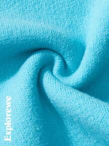 SHEIN Teenager Mädchen Buchstaben Muster Raglanärmel Lässig Rundhals Pullover, Herbst/Winter