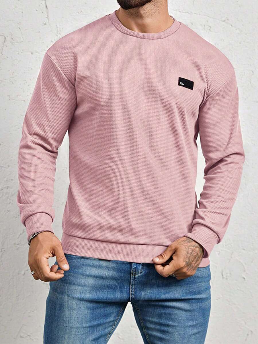 Manfinity Homme 男士字母拼接细节卫衣，秋季长袖上衣