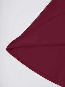 Franclia 女式纯色褶饰腰长裙，优雅的勃艮第酒红色 - 酒紅色 - 查看 4