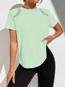 Sovereign Charm Solid Racer Back Sports Tank Topworkout Tank Top Gym Women Shirts - Green - View 2