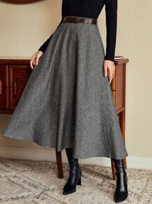 Vintamour Saia Vintage Elegante de Cintura Alta com Bolsos para Mulheres, Saia Flare Solta, Roupas Casuais/de Trabalho de Inverno para Mulheres, Roupas de Inverno para Mulheres no Dia de Ação de Graças, Roupas de Natal para Mulheres, Saia de Natal para Mulheres, Saia de Festa de Natal, Saia de Natal, Roupas de Natal, Saia de Réveillon, Saia de Ação de Graças, Saia de Férias, Saia de Inverno