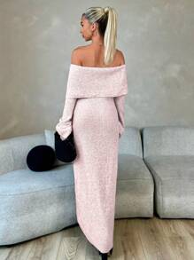 Roylia Women's Off-Shoulder Long Sleeve Casual Long Dress