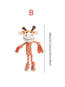 PETSIN 1pc Animal-Shaped Rope Dog Toy With Squeaker, Chew Toy - Multicolor - View 7