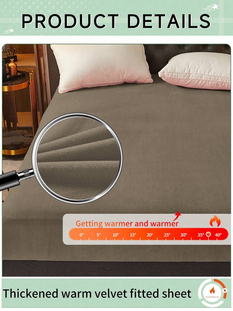 1 pieza Sábana ajustable, Ropa de cama, Cubrecama, Sábana ajustable, Protector de colchón, Sábana ajustable de unicolor, Acolchado de colchón cómodo y cálido, Textil para el hogar de estilo minimalista, Cubrecama suave anti-bolas, Sábana ajustable amigable con la piel, Excluye almohada y funda de almohada, Decoración del hogar, Adecuado para varios tamaños de cama - Marrón - Añade 5