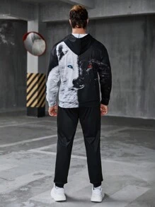 Manfinity LEGND Men's Animal Print Hoodies With Pockets And Sweatpants Set - Multicolor - View 2