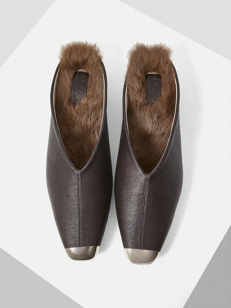 FAUX FUR SLIP-ON PUMPS FOR WOMEN, VALENTINES
