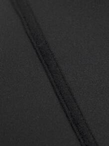 1 件女式纯色拉链双层束腰紧身胸衣腰带 - 黑色 - 查看 6