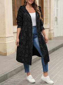 SHEIN LUNE 大码简约时尚休闲外套，日常穿着节日保暖度假冬季服装，适合新年女士