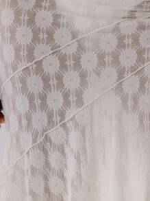 Aralina 高低不对称蕾丝飘逸廓形半身裙 - 白色 - 查看 3