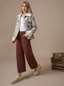 WESTFADE Spring High Rise Ankle Length Corduroy Utility Panel Straight Leg Pants - Nashville Outfits