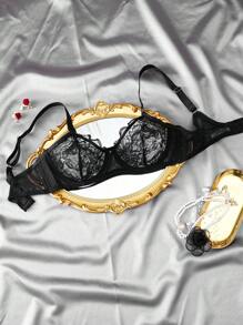 EmpressEnvy 1pc Lace Sexy Mature Charming Women Lingerie Bra - Black - View 6