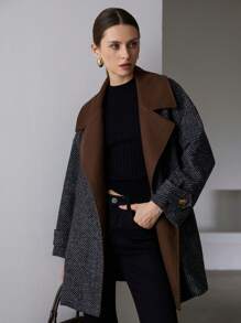 Aveloria Modichic Áo khoác đệm cổ bẻ cổ điển thu đông cho nữ kèm thắt lưng - Nhiều màu - Xem 5