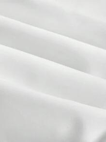 SHEIN Essnce 女士休闲时尚90年代街头春秋季纯色褶领PU背心无袖上衣外出上衣秋季女上衣 - 白色 - 查看 5