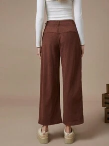 WESTFADE Spring High Rise Ankle Length Corduroy Utility Panel Straight Leg Pants - Nashville Outfits