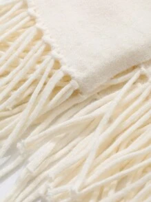 DAZY Women's Oversized V-Neck Tassel Relaxed Knit Sweater Fall