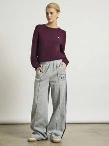 AiiRZ Ashford Alumni Athletics Sweatpants Wide Leg Soft Brushed Fleece Retro Sports Training College University Loungewear Fall Winter Leisure Athleisure Pants - Grey - View 6