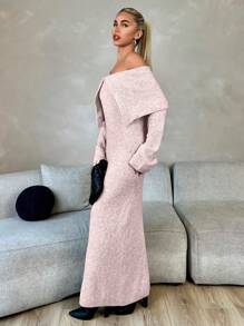 Roylia Women's Off-Shoulder Long Sleeve Casual Long Dress