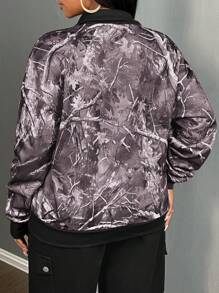 Slaydiva Sudadera con capucha de ajuste holgado con estampado de camuflaje, de estilo minimalista y casual para mujer en otoño/invierno