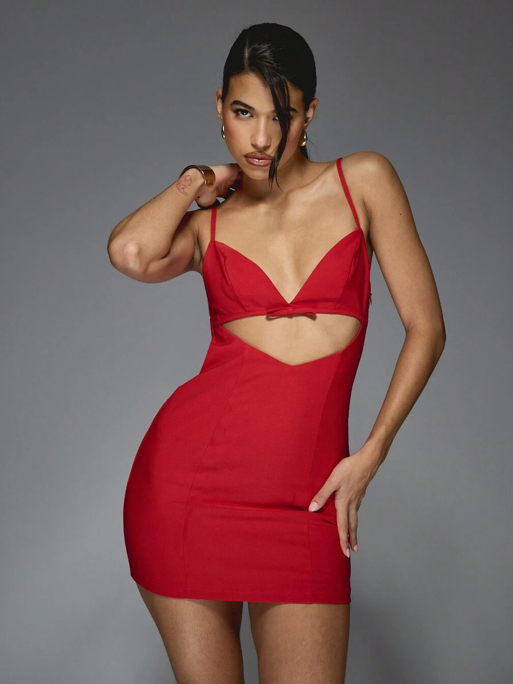 red bodycon cutout dress Such A Tease Cutout Bodycon Mini Dress