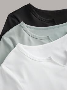 TaskEZ Plain Notched Neck Long Sleeve Scrub Uniform Top - Multicolor - View 10