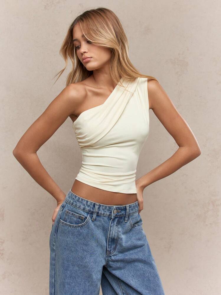 ★YOUHEE ★ONE SHOULDER LOGO SLEEVELESS HA 008 - ONE SHOULDER ASYMMETRICAL TOP - ARABICA – HAUS LABEL