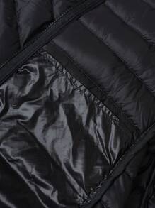 SHEIN EZwear 2pcs Set:  Windbreaker + Warm Down Jacket, Plus Size Down Jacket - Black - View 7